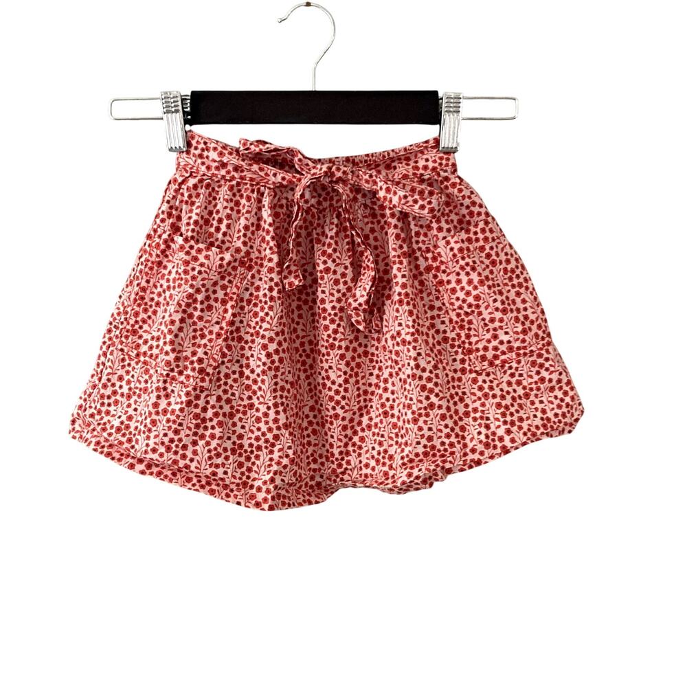 Maison Me Ditsy Floral Flare A Line Pocket Skirt Pink Red 5